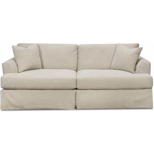 Loveseat in Sutton Sand Fabric Slip Cover